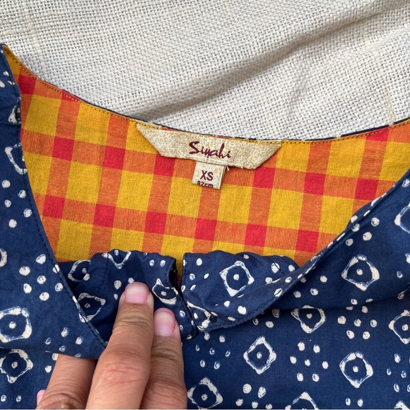 Indigo Cotton Tunic Top - Picture 5 of 5